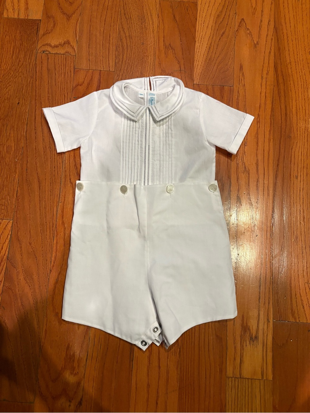 White Feltman Brothers Button Short Set